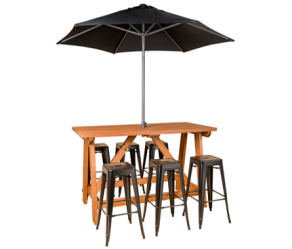 Rustic Bar Table with Umbrella